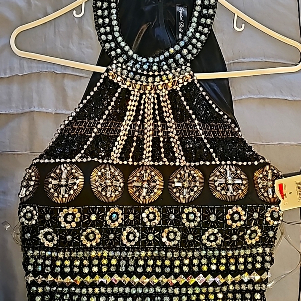 Womens bejeweled halter top